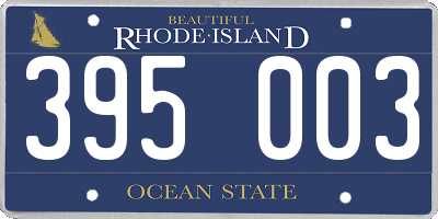 RI license plate 395003