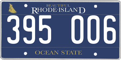 RI license plate 395006