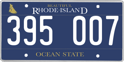 RI license plate 395007