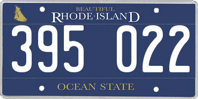 RI license plate 395022