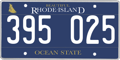 RI license plate 395025