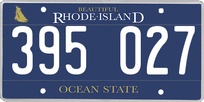 RI license plate 395027