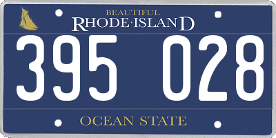 RI license plate 395028