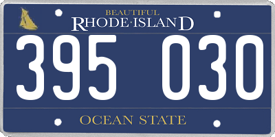 RI license plate 395030