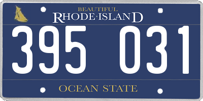 RI license plate 395031