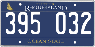 RI license plate 395032