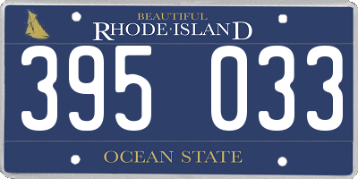 RI license plate 395033