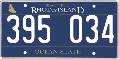 RI license plate 395034