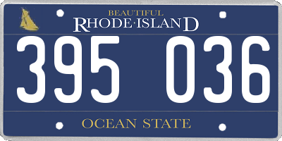 RI license plate 395036