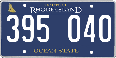 RI license plate 395040