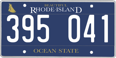 RI license plate 395041