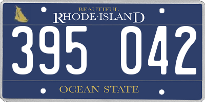 RI license plate 395042
