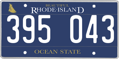 RI license plate 395043