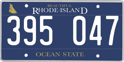 RI license plate 395047