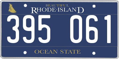 RI license plate 395061