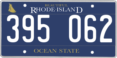 RI license plate 395062