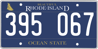 RI license plate 395067
