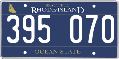 RI license plate 395070
