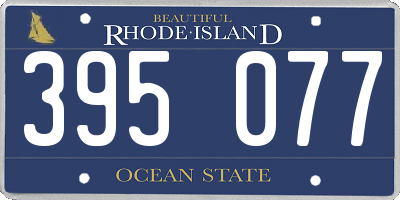 RI license plate 395077