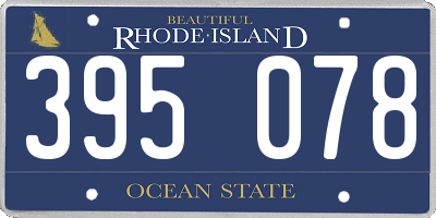 RI license plate 395078