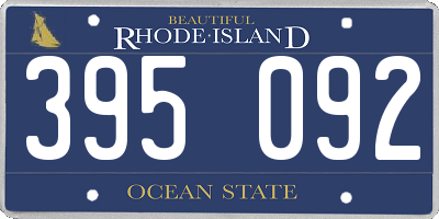 RI license plate 395092