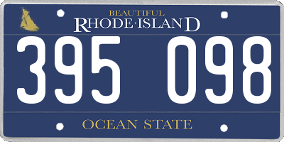 RI license plate 395098