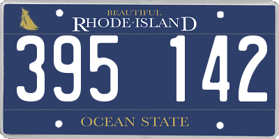 RI license plate 395142