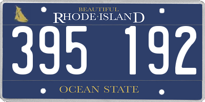 RI license plate 395192