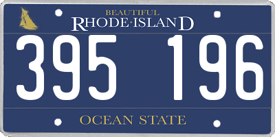 RI license plate 395196
