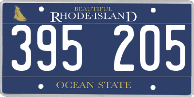 RI license plate 395205
