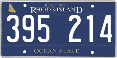 RI license plate 395214