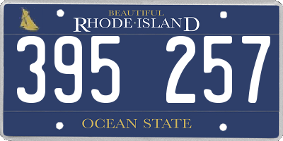 RI license plate 395257
