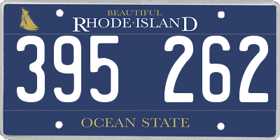 RI license plate 395262