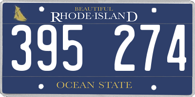 RI license plate 395274