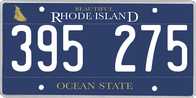 RI license plate 395275