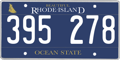 RI license plate 395278