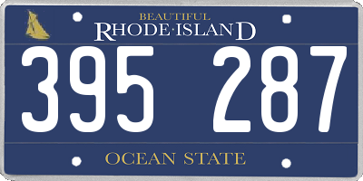 RI license plate 395287
