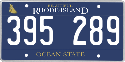 RI license plate 395289