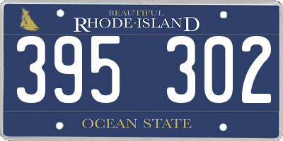RI license plate 395302