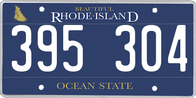 RI license plate 395304