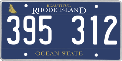 RI license plate 395312