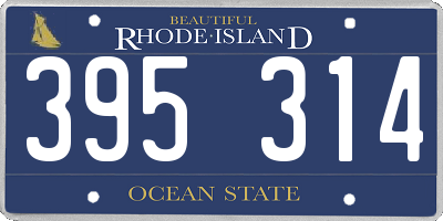 RI license plate 395314