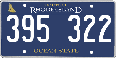 RI license plate 395322