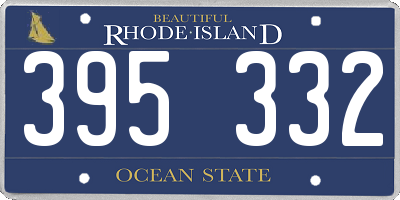 RI license plate 395332