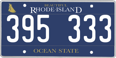RI license plate 395333