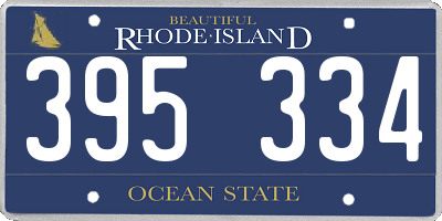 RI license plate 395334