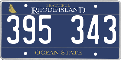 RI license plate 395343