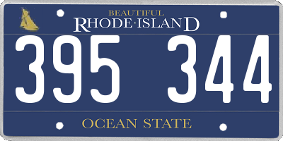RI license plate 395344