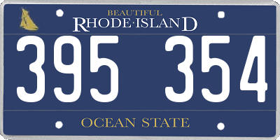 RI license plate 395354