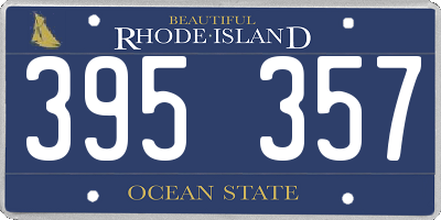 RI license plate 395357